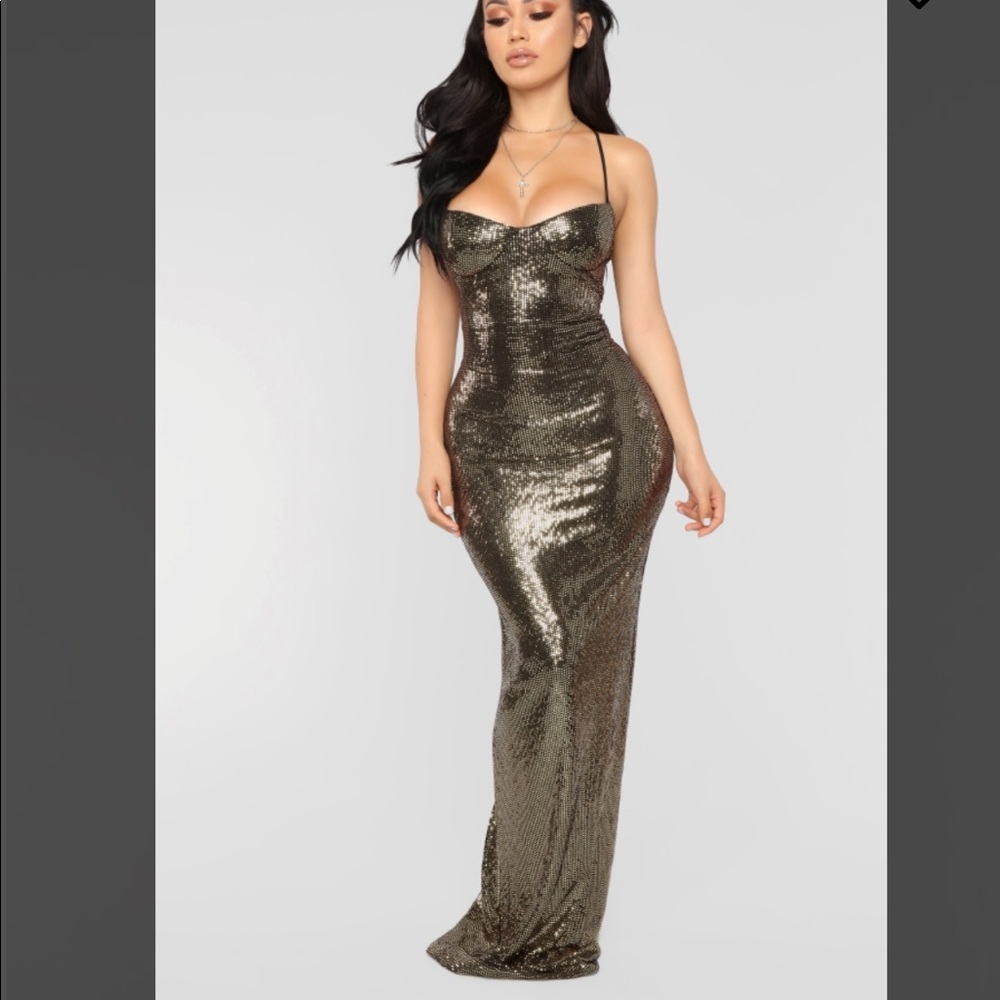 Ultra Radiant Gold Sequin Dress